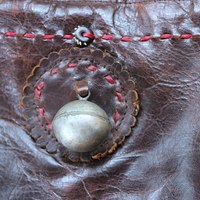 NEW! Vintage JP & Mattie Leather and Antique Applique Textile Bag 