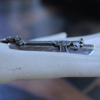 NEW! Unique Wide Sterling Ring with Antique French Medals, Crosses & Tiny Faceted Rock Crystals - size 7 1/4