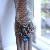 NEW! The Heirophant Wide Sterling Weave Cuff Bracelet with Heart Shaped Glass Pillars of Creation,Sterling Engraved Heirophant Medal, Sterling Stars & More!