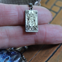 NEW! The Heirophant Wide Sterling Weave Cuff Bracelet with Heart Shaped Glass Pillars of Creation,Sterling Engraved Heirophant Medal, Sterling Stars & More!