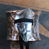 NEW! The Connection Cuff Bracelet & Ring Set with Free Form Clear Rock Quartz, Hand Wrought Hammered Copper Cuff & Ring