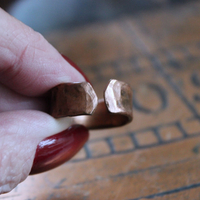 NEW! The Connection Cuff Bracelet & Ring Set with Free Form Clear Rock Quartz, Hand Wrought Hammered Copper Cuff & Ring