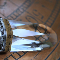 NEW! God is within Her Necklace with Amazing Far Infrared Faceted Tower Point Pendant, Unique Silver Chain & Super Soft Suede Leather