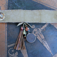 Fire in Her Soul Bracelet with Antique Hand Carved Leather Cuff,Engraved Metal Finding,Leather Tassel,Solar Eclipse Dangle,Carved Carnelian & More!