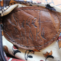 NEW! Rare Vintage Free Bird Sweet Smoke Leather Bag with Polished Agate, Fringe and Front Pocket