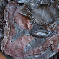 NEW! Rare Vintage Free Bird Sweet Smoke Leather Bag with Polished Agate, Fringe and Front Pocket