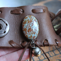 NEW! Free Form Smoky Quartz Cuff Bracelet with Jasperized Petrified Wood Beads, and Faceted Smoky Quartz Gemstone