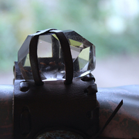 NEW! Free Form Smoky Quartz Cuff Bracelet with Jasperized Petrified Wood Beads, and Faceted Smoky Quartz Gemstone