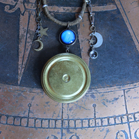 NEW! Divine Love Bracelet & Necklace Set with Antique Watch Case Cosmic Diorama, Glass Orb Earth, Moon & Sun and More!