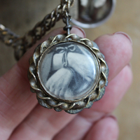 NEW! The Art of Becoming Necklace with Rare Antique Faceted Cut Steel Crescent Moon, Antique Compass & 4 Unique Antique Dangles