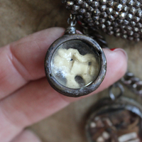 NEW! The Art of Becoming Necklace with Rare Antique Faceted Cut Steel Crescent Moon, Antique Compass & 4 Unique Antique Dangles