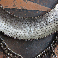 NEW! The Art of Becoming Necklace with Rare Antique Faceted Cut Steel Crescent Moon, Antique Compass & 4 Unique Antique Dangles