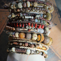 17 Stacking Artisan Gypsy Bangle Bracelets- Dozens of Beads,Unique Findings & Draping Chains!