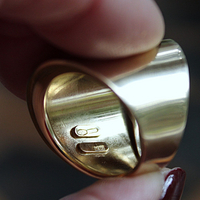 NEW! Wide Solid 14K Gold Band Ring - size 7 1/2