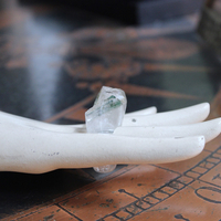 NEW! Rare Antique Clear Rock Quartz and Green Barrel Tourmaline Ring - size 8