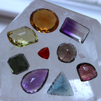 NEW! Rare Gem Collection Necklace with 9 Faceted Gemstones,Antique Pocket Watch Case, Sterling Belcher Chain and Sterling Tassel