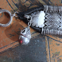 NEW! How to Fly Bracelet with Old Sterling Cuff, Sterling Cross, Raven Wing,Glass Quote Vessel & Sterling Capped Bead