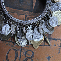 NEW! Fully Loaded Expandable Bracelet with 88 Silver and Gold Antique French, European & American Religious Medals & Crosses