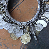 NEW! Fully Loaded Expandable Bracelet with 88 Silver and Gold Antique French, European & American Religious Medals & Crosses