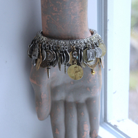 NEW! Fully Loaded Expandable Bracelet with 88 Silver and Gold Antique French, European & American Religious Medals & Crosses