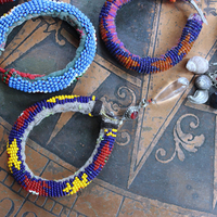NEW! Set of 6 Authentic Tribal Seed Bead Bracelets with Various Drops & Dangles