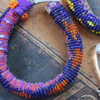 NEW! Set of 6 Authentic Tribal Seed Bead Bracelets with Various Drops & Dangles