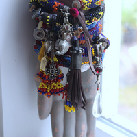 NEW! Set of 6 Authentic Tribal Seed Bead Bracelets with Various Drops & Dangles