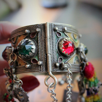 To the Gypsy that Remains Bracelet w/Antique Gypsy Bracelet, Sterling Engraved 3 of Swords Tarot Medal,Banjara Tassels, Kuchi Findings & Much More!