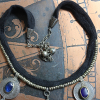 The Triumph Necklace w/Sterling Strength & Temperance Tarot Card Medals,Antique Gypsy Findings,Antique Sterling Snake Drop,Faceted Gemstones & More!