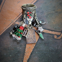 NEW! Antique Gypsy Ring w/Sterling 'The Star' Tarot Medal,Sterling Cross,Sterling Moon & Star + Much More!