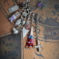 NEW! Gypsy Spirit Sterling Behind the Ear Cuff w/Garnet Heart,Sterling Capped Banjara Bead Tassel,Puffy Heart,Sterling 4 Way Cross,Polished Amethyst Druzy & More!