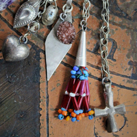 NEW! Gypsy Spirit Sterling Behind the Ear Cuff w/Garnet Heart,Sterling Capped Banjara Bead Tassel,Puffy Heart,Sterling 4 Way Cross,Polished Amethyst Druzy & More!