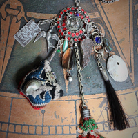 The Awakening Necklace w/Miniature Full 78 Card Tarot Deck,Antique Kuchi Gypsy Findings, Sterling The Judgement Tarot Card,Banjara Bead Tassel+  Much More!