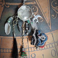 The Awakening Necklace w/Miniature Full 78 Card Tarot Deck,Antique Kuchi Gypsy Findings, Sterling The Judgement Tarot Card,Banjara Bead Tassel+  Much More!