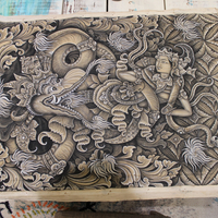 NEW! Signed Painting by Renowned Bali Artist I Dewa Made Oka Wiri - most likely of the Barong Lundung legend