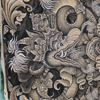 NEW! Signed Painting by Renowned Bali Artist I Dewa Made Oka Wiri - most likely of the Barong Lundung legend