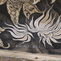 NEW! Signed Painting by Renowned Bali Artist I Dewa Made Oka Wiri - most likely of the Barong Lundung legend