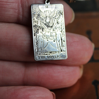 NEW! Twin Souls Ring w/Clear Quartz Points,Sterling The Lovers Tarot Medal,Sterling Orb in Hand,Faceted Tourmaline,Silver Capped Quartz Point,Sterling Cross & Heart