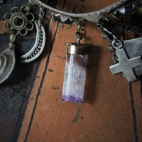 SOLD to M  Meditation & Fulfillment Gypsy Cuff Bracelet w/Sterling Engraved Tarot Medals,Beaded Banjara Tassels,Polished Garnet,Silver Capped Quartz Point & Much More!