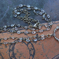 NEW! Stardust Soul Necklace w/Unique Capped Faceted Crystal,Antique Cut Steel & Gold Angel Wing,Antique Cut Steel Moon & Star Drop & More!