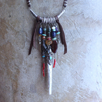 NEW! May all Beings Necklace with Faceted Gemstones & Turquoise, Silver Repousse Metta Prayer Pendant,Red Coral & Sterling Connector