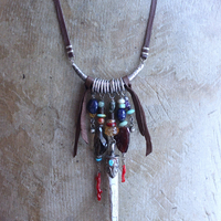 NEW! May all Beings Necklace with Faceted Gemstones & Turquoise, Silver Repousse Metta Prayer Pendant,Red Coral & Sterling Connector