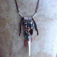 NEW! May all Beings Necklace with Faceted Gemstones & Turquoise, Silver Repousse Metta Prayer Pendant,Red Coral & Sterling Connector