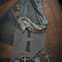 SOLD to K Amazing Whiting & Davis Mesh Scarf,Vintage French Roi D'Amour (King of Love) Medals,Reposse Puffy Hearts,St. Therese Rose Medals & Persevere Crosses