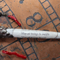 NEW! May all Beings Necklace with Faceted Gemstones & Turquoise, Silver Repousse Metta Prayer Pendant,Red Coral & Sterling Connector