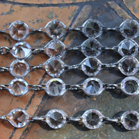 NEW! Unique Bezel Set Faceted Pointed Crystal Bracelet Set with Antique French Medals