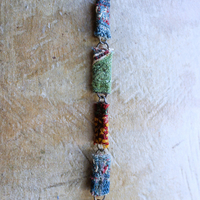 NEW! The Soul Necklace w/Antique Lambani Textile Pouch & Chain, Silver Capped Clear Quartz Point,Star,Moon & Multiple Dangles
