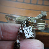 NEW! Be Still Antique Gypsy Ring w/Faceted Quartz Points,Tiny Sterling Prayer Box,Bi-Color Tourmaline,Tiny Antique Coptic Cross+Much More!