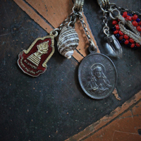 The Presence of God Wide Cuff Bracelet w/Amazing Gypsy Cuff,Antique & Vintage Medals and Drops,Beaded Banjara Tassel,Faceted Quartz Point & More!