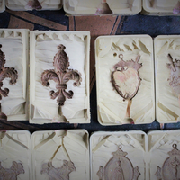 PRICE REDUCED! Rare Collection of 19 Lost Wax Cast Molds - all from Antique Medals,Cross,Fleur de Lis and Swords -make your own One of a Kind Jewelry Pieces!